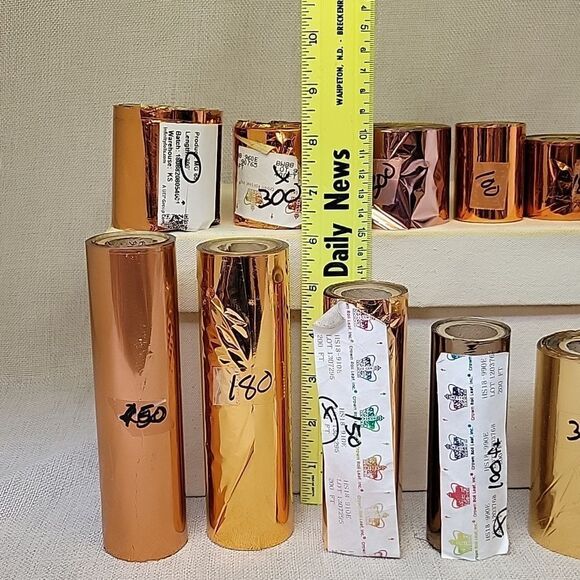 Crown Leaf  Foil Rolls - Rose Gold,Copper (Set 5) - Picture 2 of 6